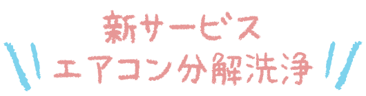 新サービス
エアコン分解洗浄